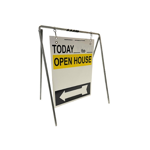 Real Estate Open House Sign Kit Metal A-Frame 5 Pak YellowWhiteBlack Swinger TT