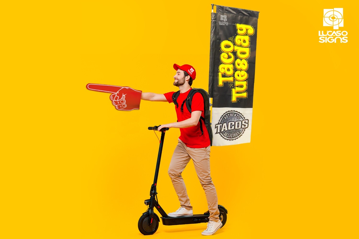 Backpak Banner Flag Custom Print Promotions & Events call Customer to your Place