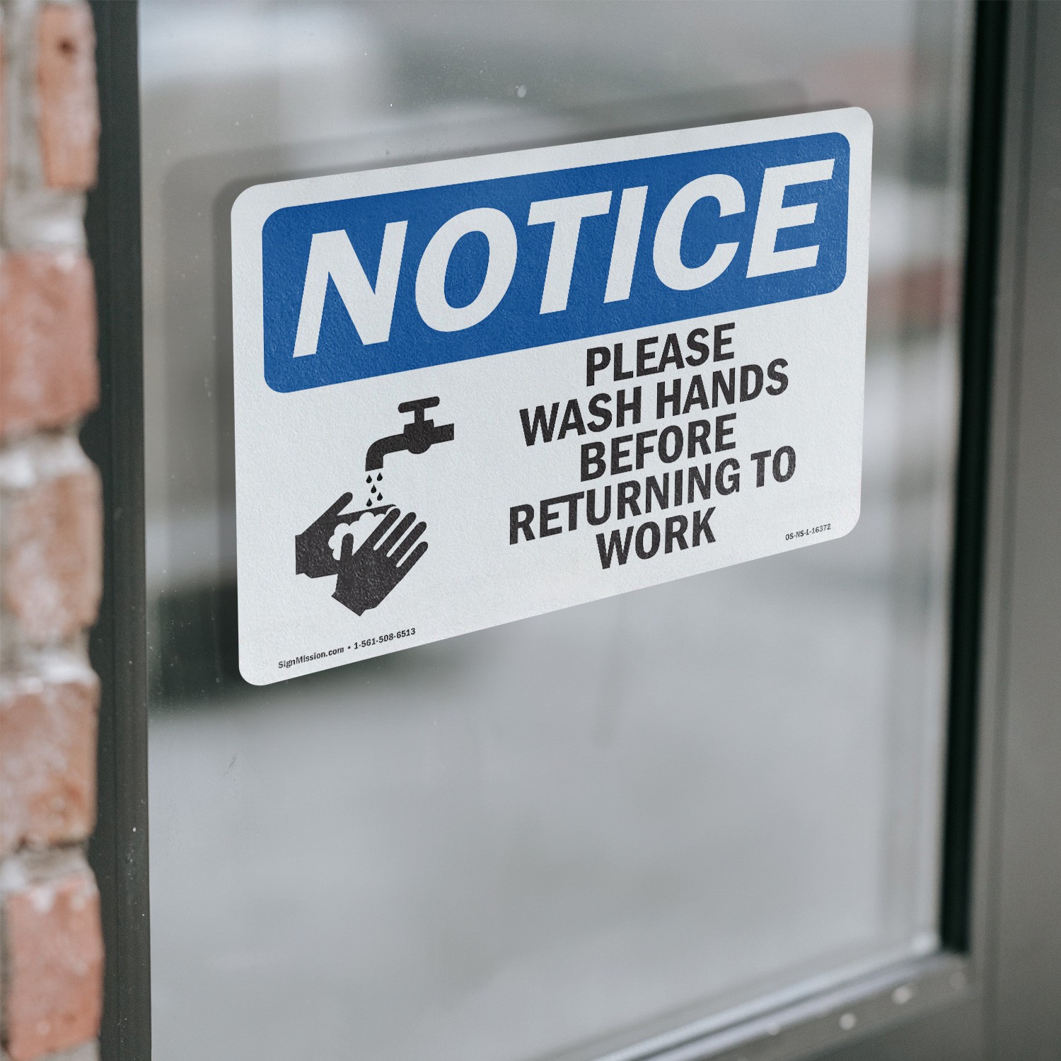 Please Wash Hands Before Returning To Work OSHA Notice Sign, Decal 5 or 10 Pack