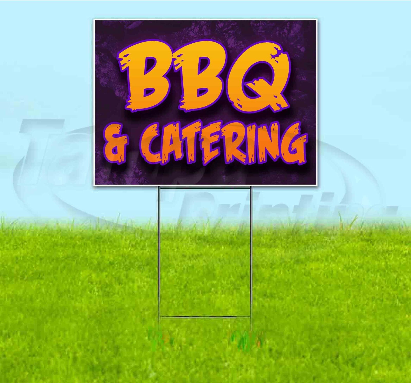 BBQ & CATERING 18×24 Yard Sign WITH STAKE Corrugated Bandit BUSINESS BARBECUE