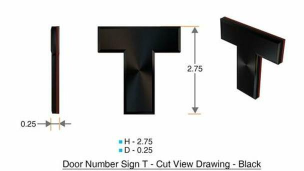 1 PCS – Apartment Number Sign/Mailbox Number Sign,Letter T (Black,3D…ref0420