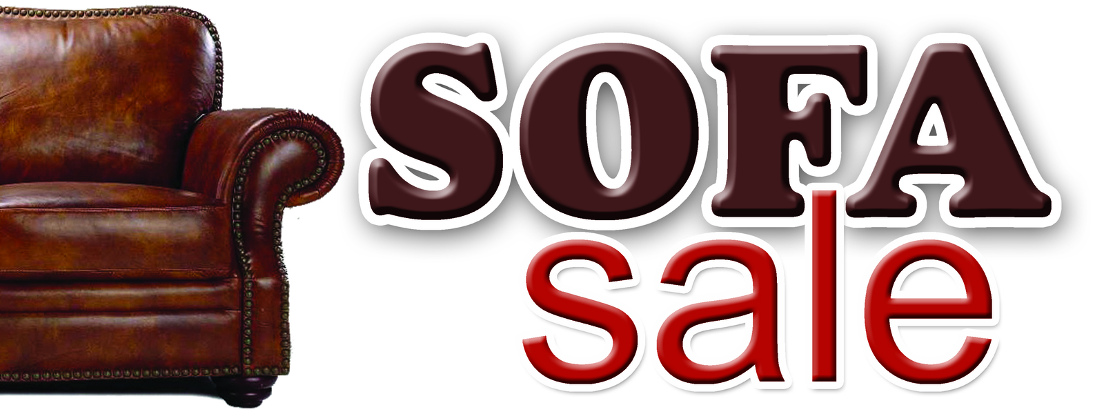 SOFA SALE DECAL sticker couch furniture store antique leather promotional