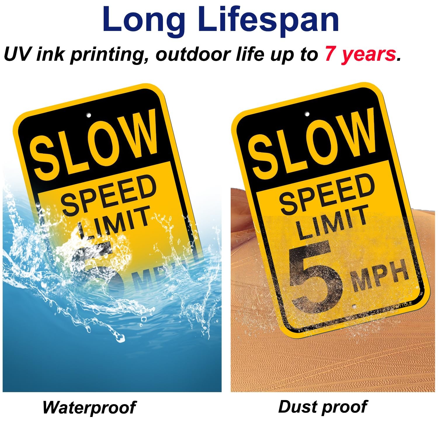 4 Pack Slow Down Speed Limit 5 MPH Sign 18×12 Inch Reflective Aluminum Alert