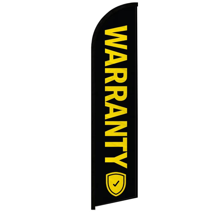 Warranty Black Windless Full Sleeve Feather Advertising Auto Finance Banner Flag