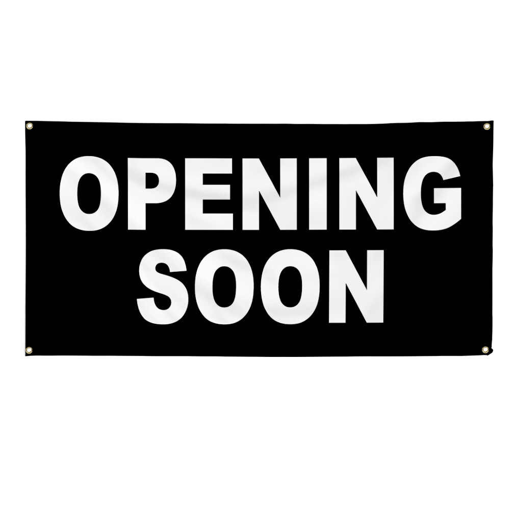 Vinyl Banner Multiple Sizes Opening Soon Style 2 Business Outdoor