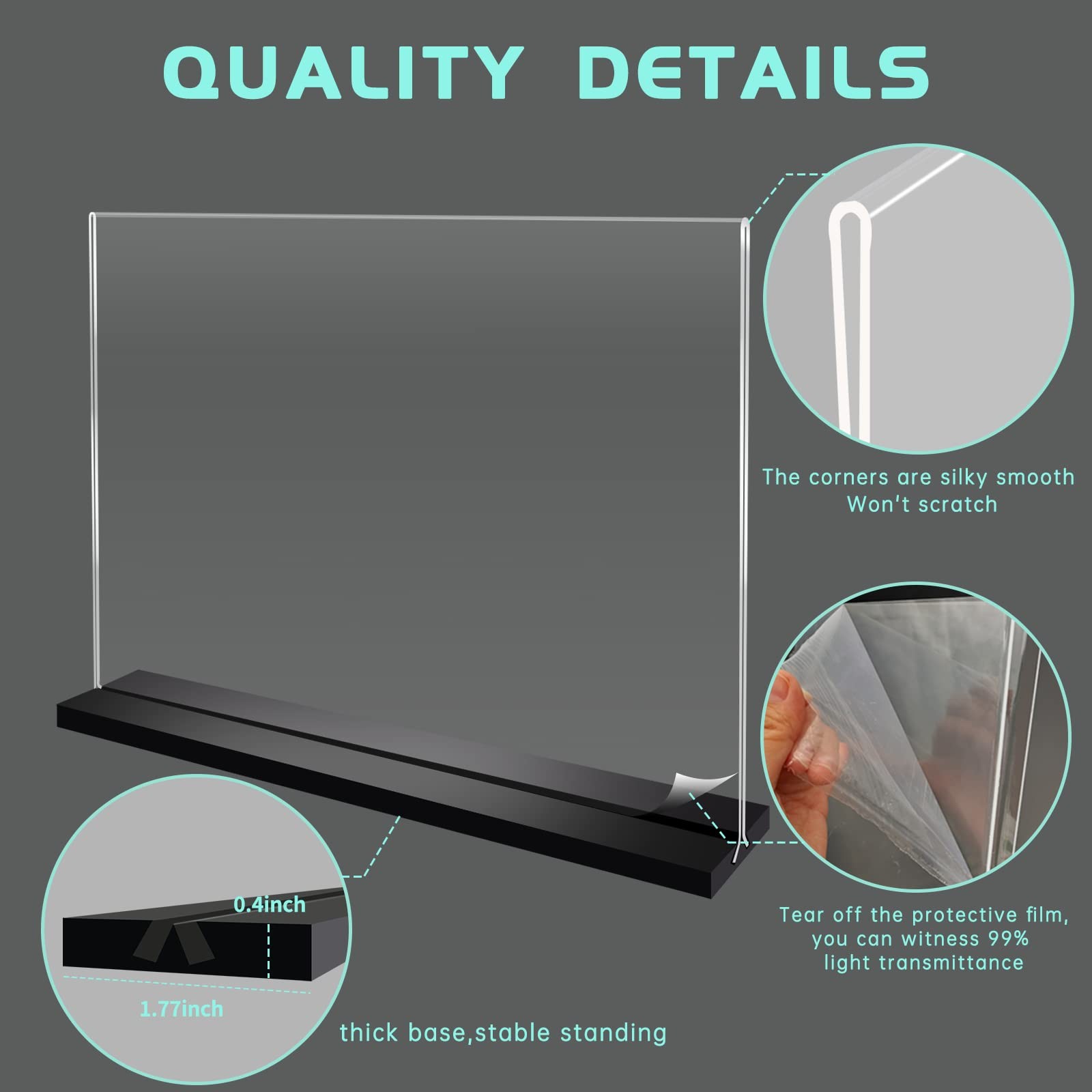 Acrylic Sign Holder 8.5 x 11 Inches Horizontal 6 11 x Inches, clear