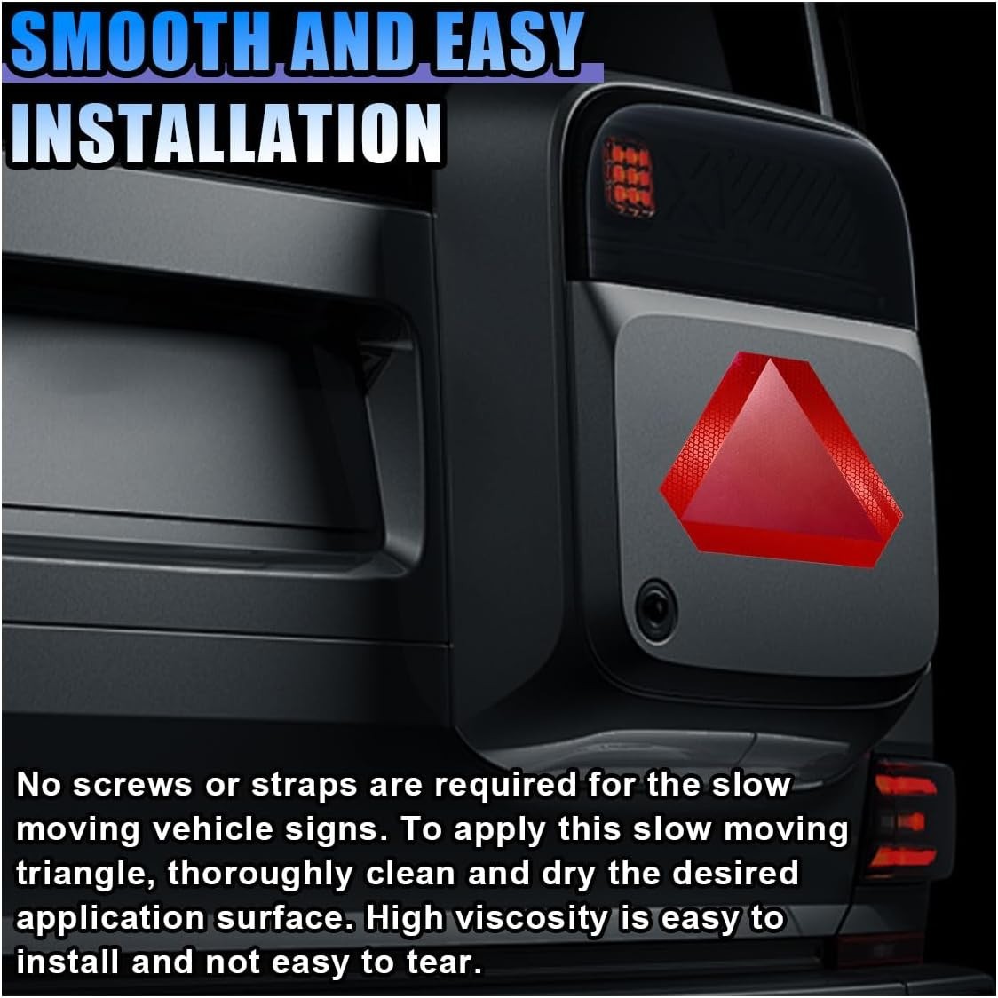 Diamond Grade 2PCS Slow Moving Vehicle Safety Signs – 600ft Visibility, Red