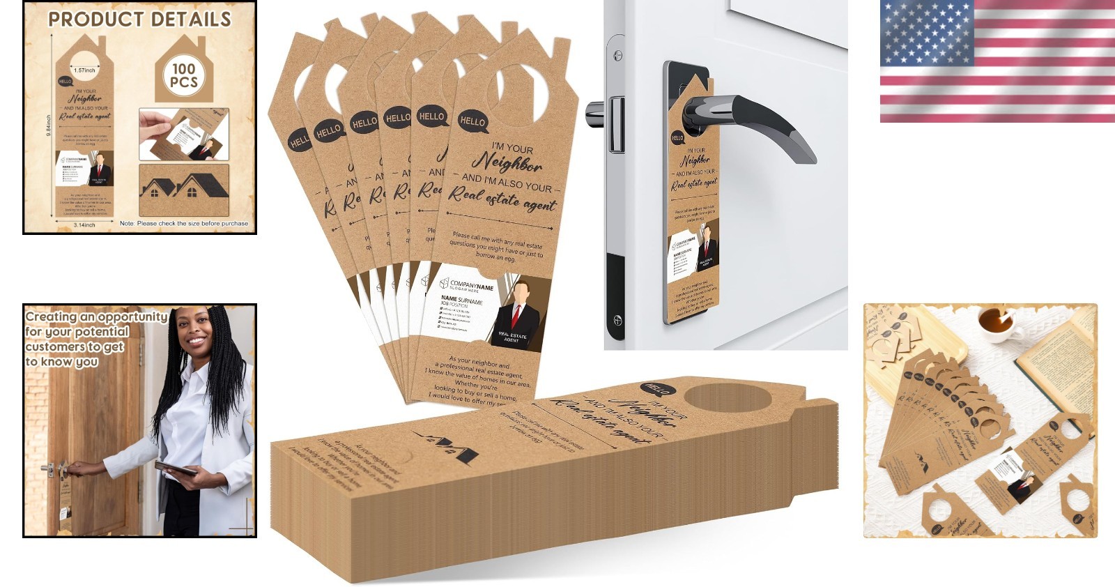 Durable 100 Pcs Open House Door Hangers – Perfect for Real Estate Promotions