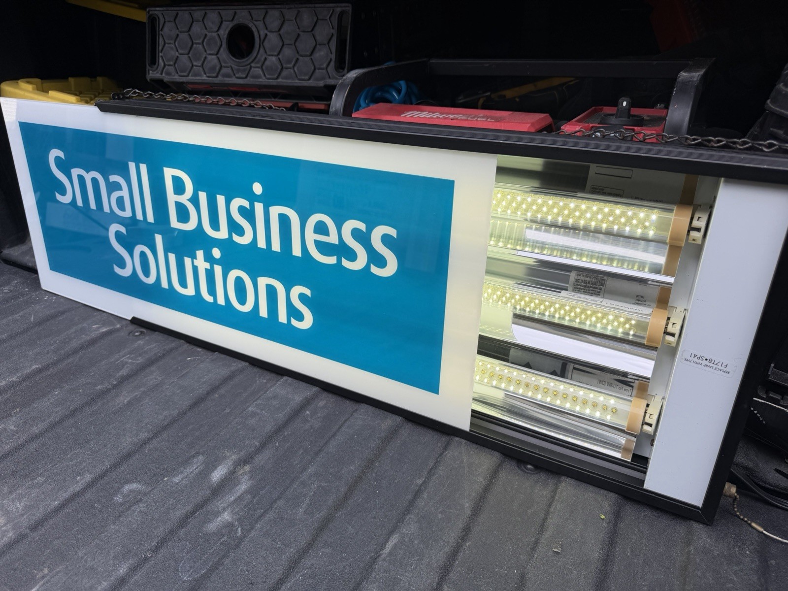 Zeon Corporation Illuminated “Small Business Solutions” Store Sign M171601