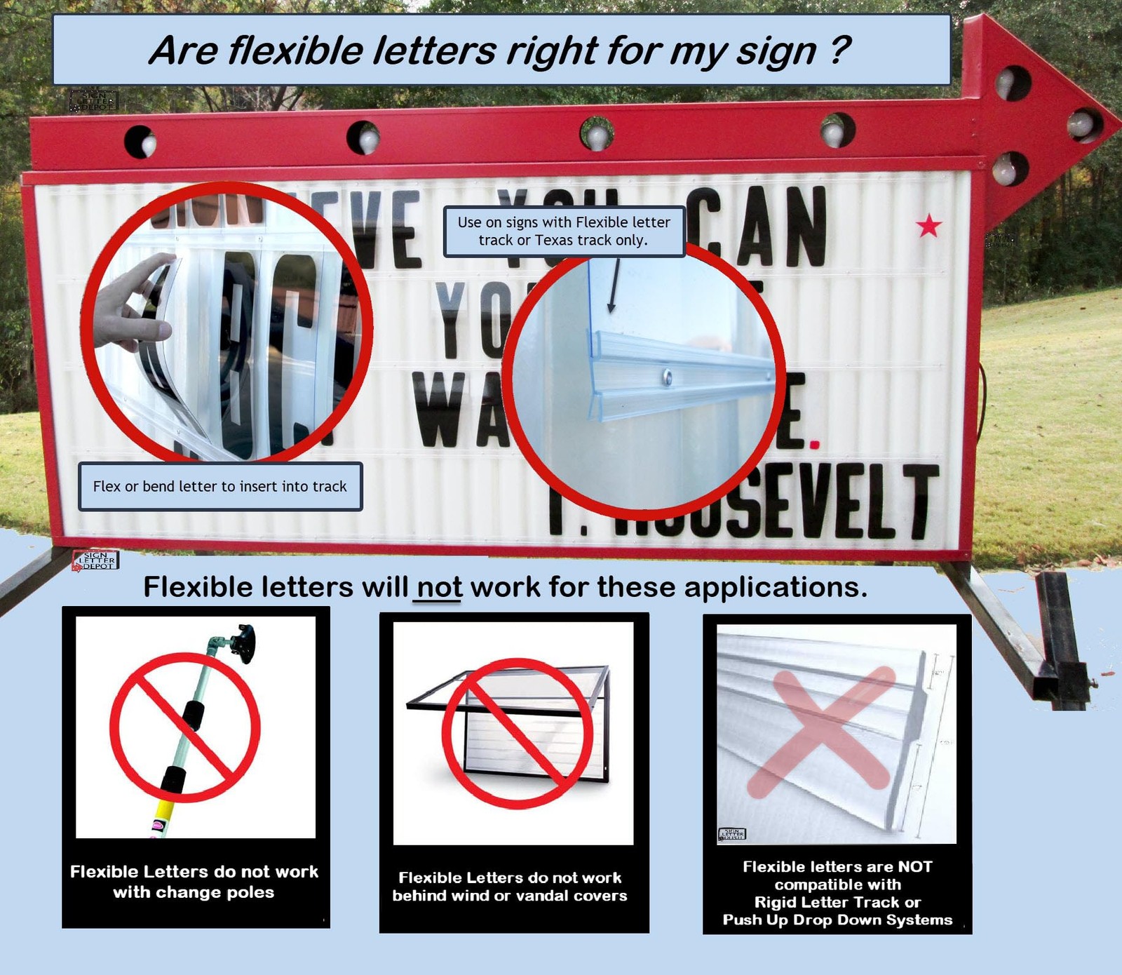 Sign Letter Depot 4 Flex Changeable Sign Letters On 5 Clear Panels Black