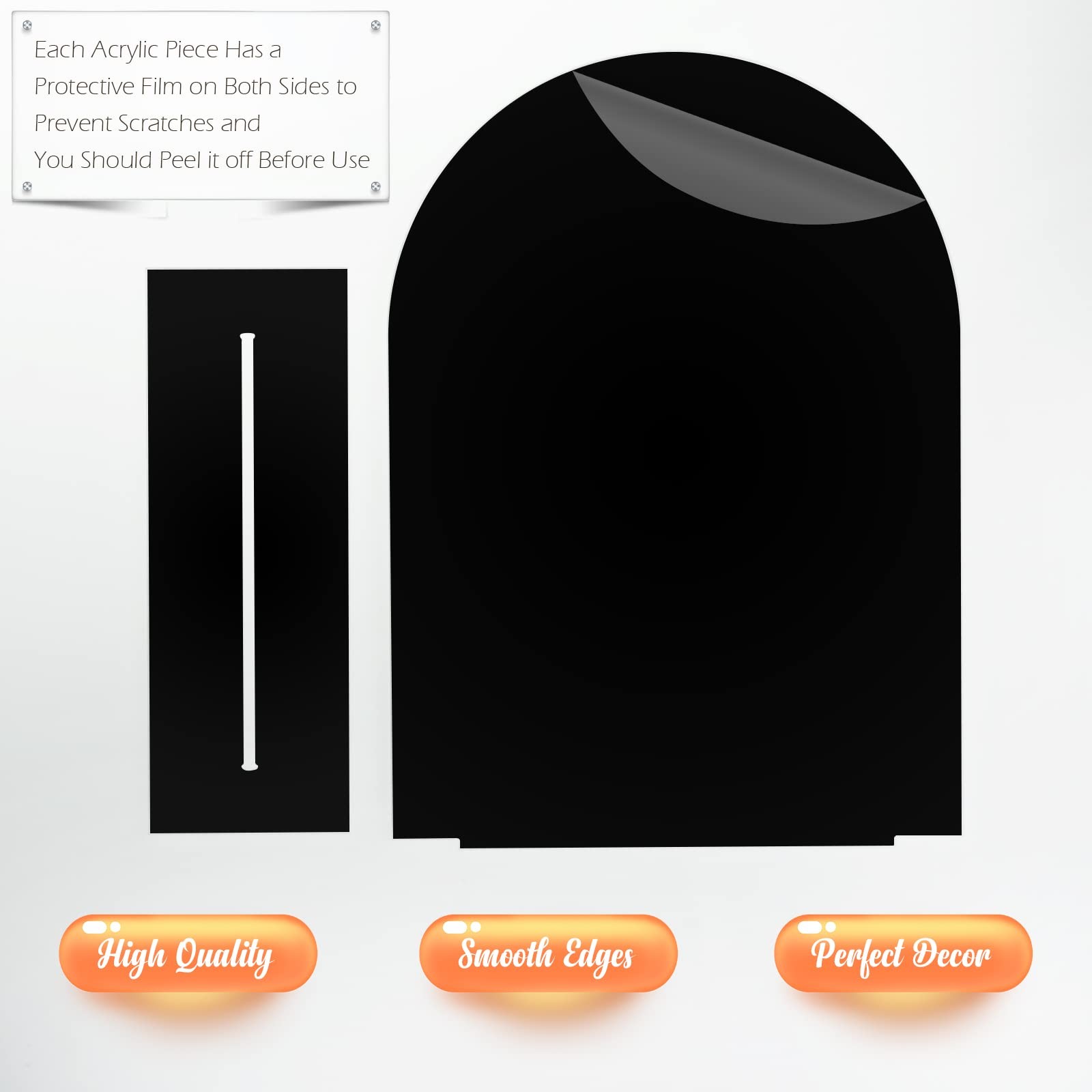 10 PCS 5×7 Inch Blank Black Arch Acrylic Sign Stand DIY Wedding Table Number