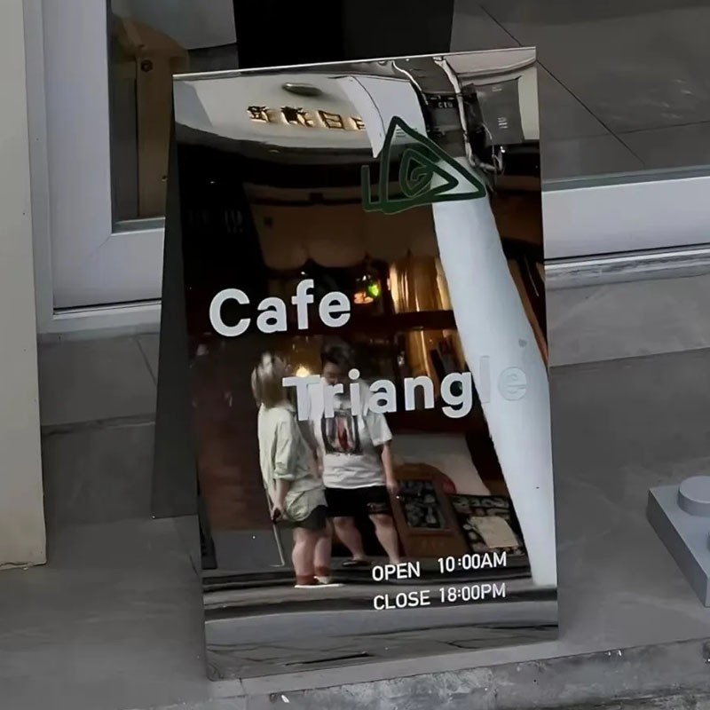 Custom A-Frame Sidewalk Sign Double-Sided Stainless Steel Outdoor Display