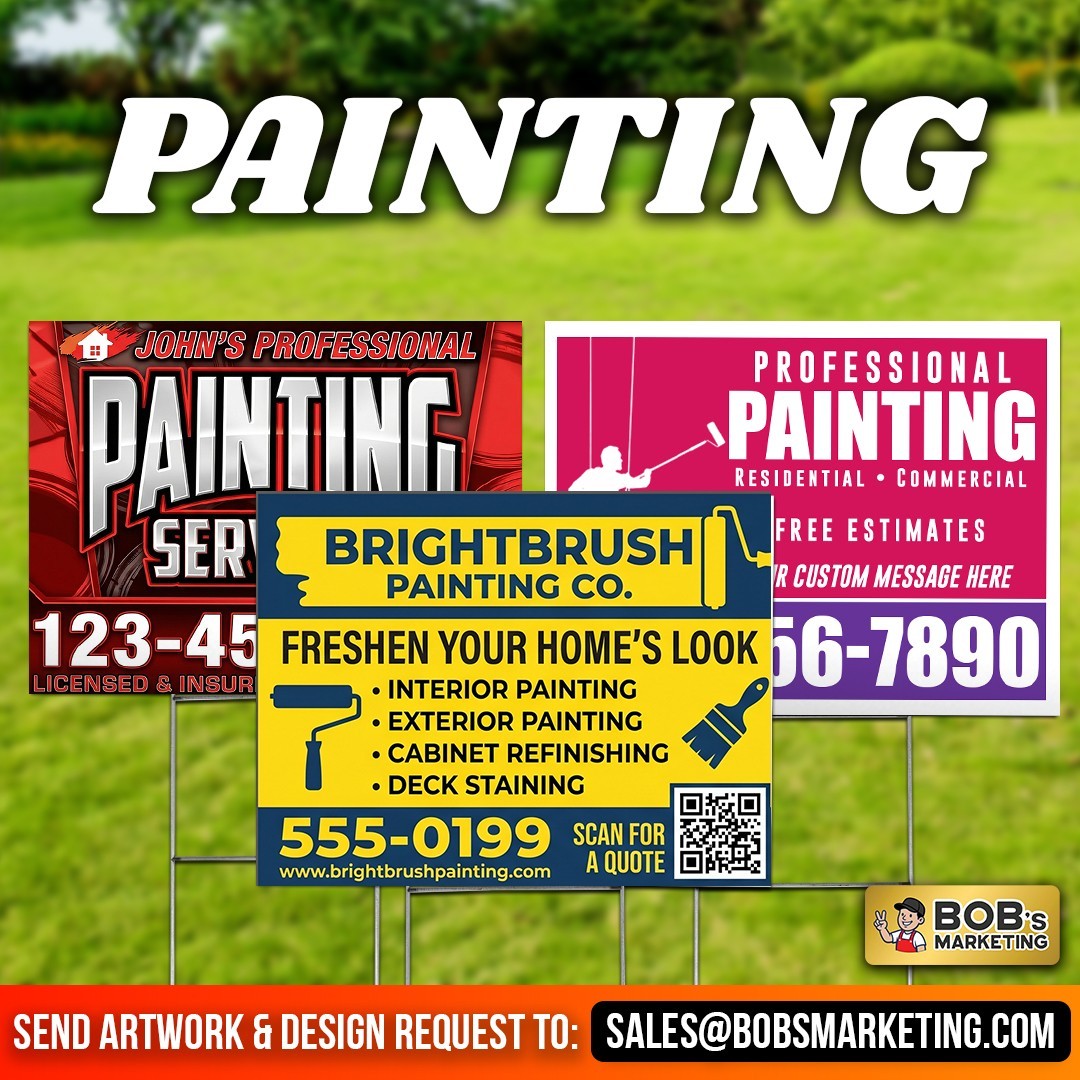 20 Pack Custom Yard Signs 24×18 Full Color Wholesale Printing + Metal H Stakes