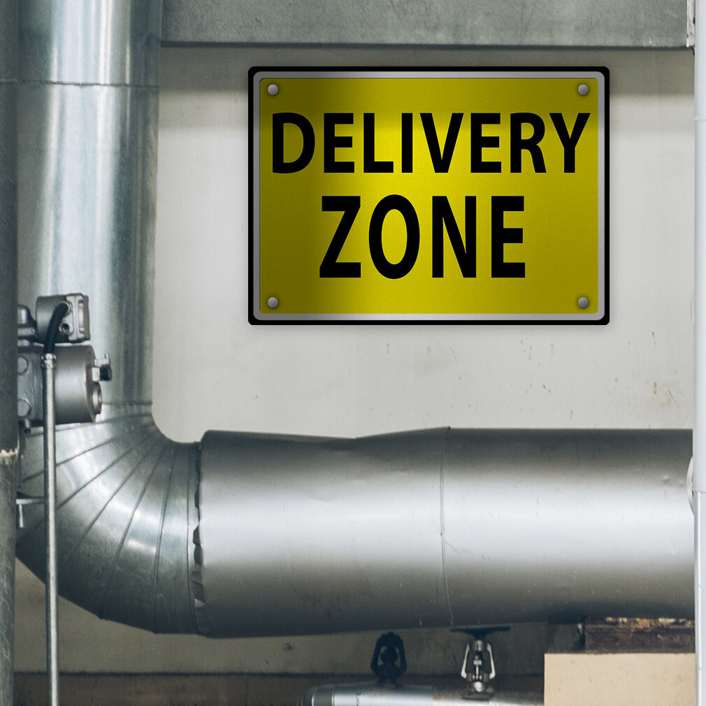 Aluminum Horizontal Metal Sign Delivery Zone Weatherproof Street Signage