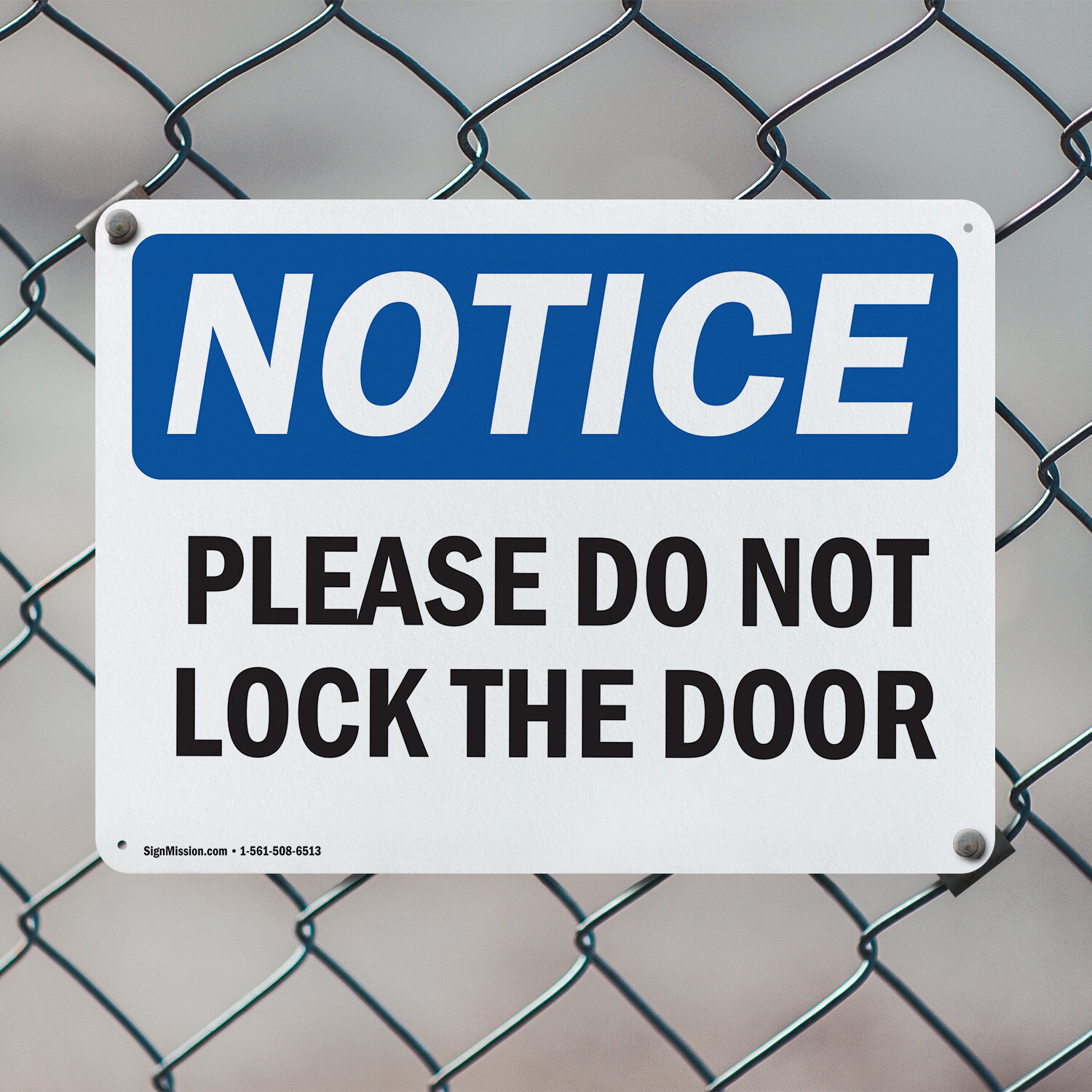 (2 Pack) Please Do Not Lock The Door OSHA Notice Sign Decal Metal Plastic
