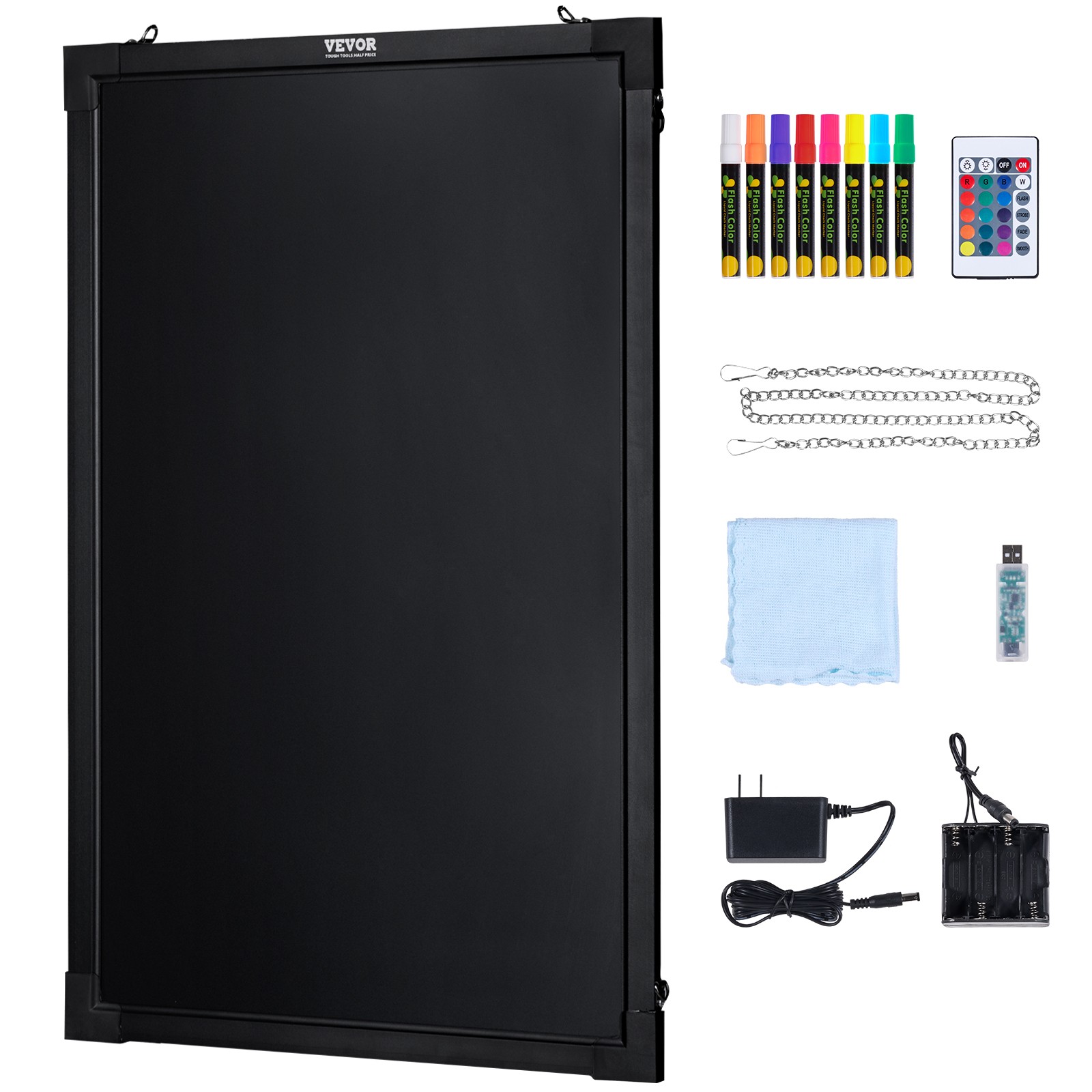 VEVOR LED Message Writing Board 16&Prime;x12&Prime; Illuminated Erasable Lighted Chalkboard