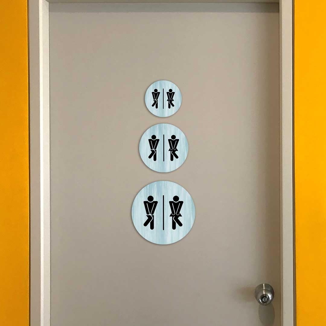 Circle Plus – Fun Restrooms Wall or Door Sign | Fun Restroom Sign
