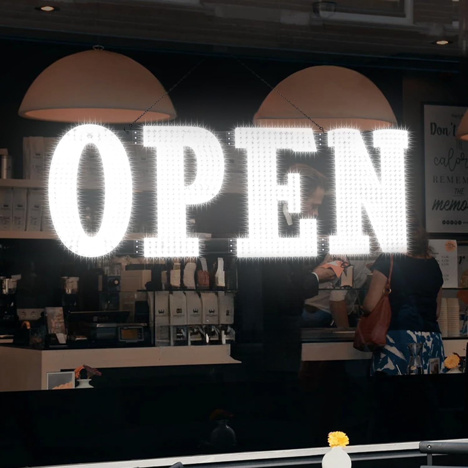 48&Prime; X 17&Prime; LED Open Sign with Remote – Bright Display for Shops & Restaurants