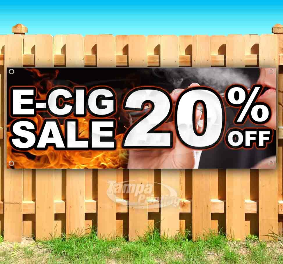 E-CIG SALE 20% OFF Advertising Vinyl Banner Flag Sign Many Sizes Available VAPE