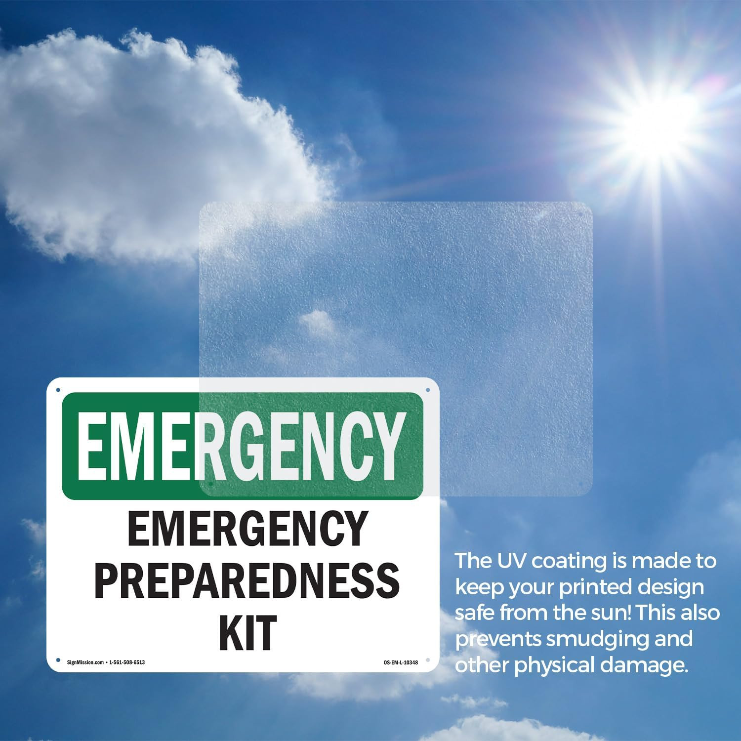 Preparedness Kit OSHA Emergency Aluminum Sign 14 Inch X 10 Inch – 10 Pack