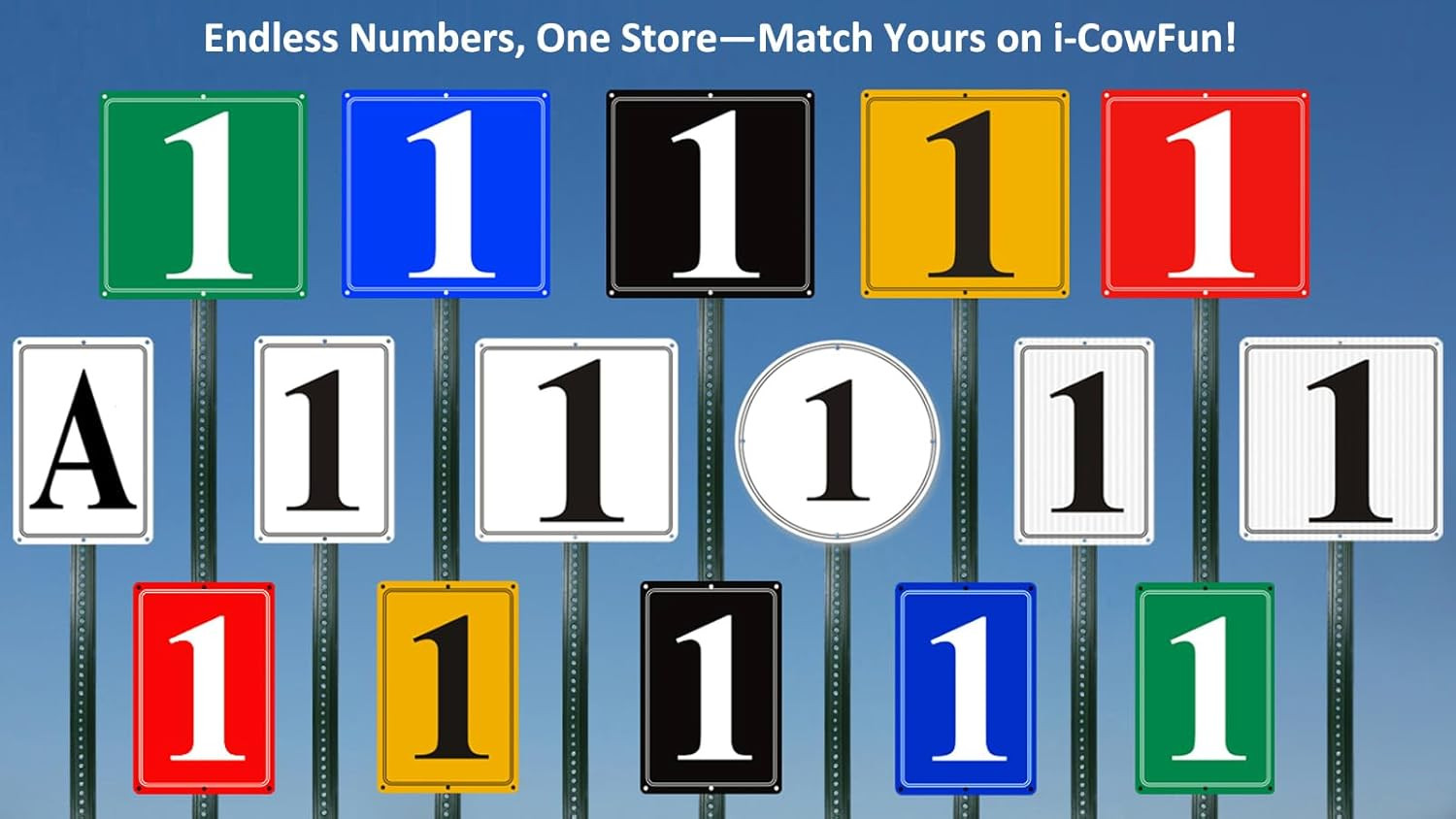 Premium Aluminum Number Signs 1, Metal 12&Prime; X 8&Prime; Numbered Signs Outdoor for Parki
