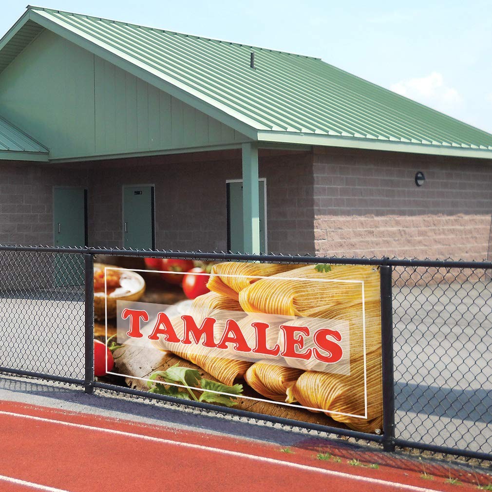 Vinyl Banner 24×36 Inches Tamales Outdoor Advertising – Weatherproof Yard Sign