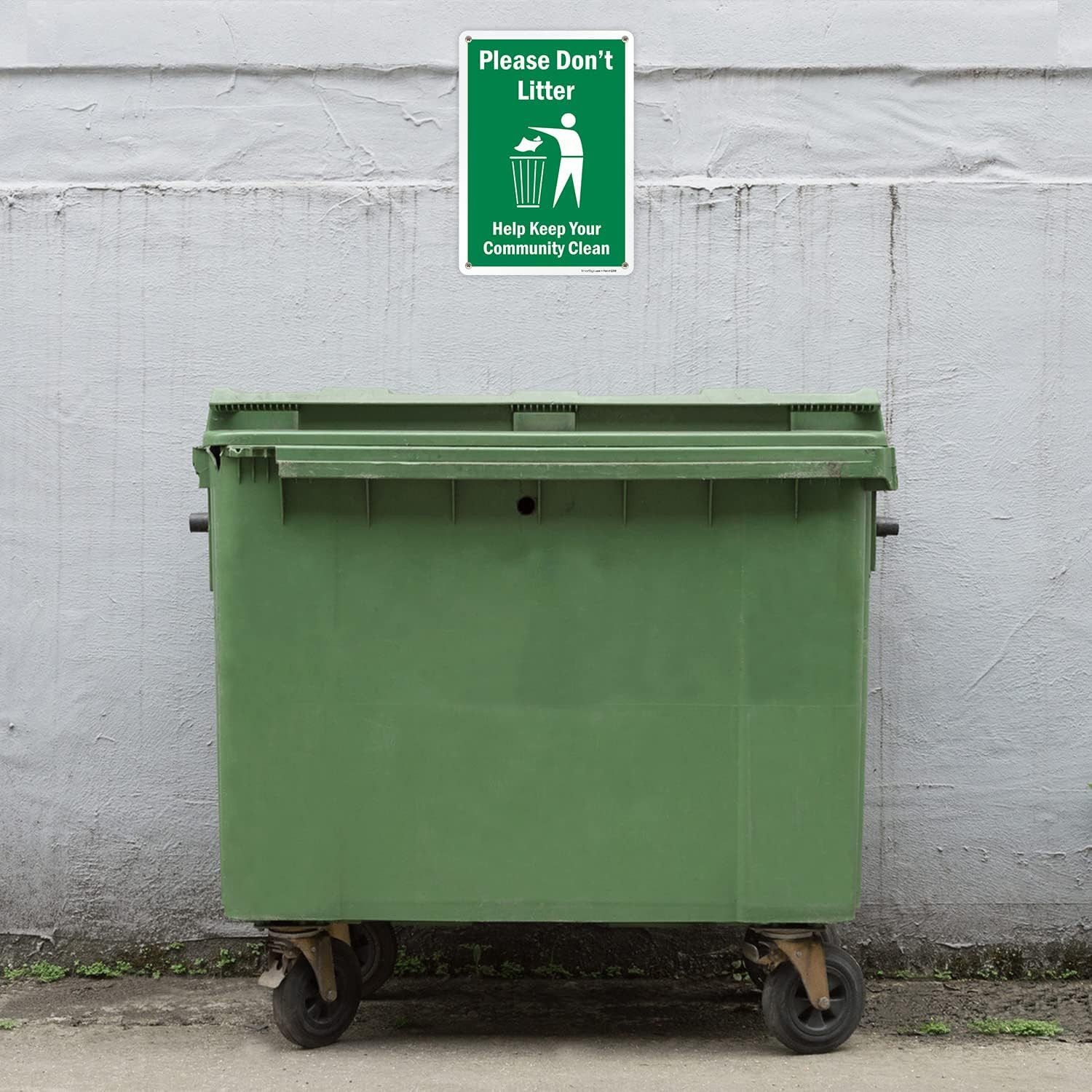 14 x 10 inch “Please Don&rsquo;t Litter – Help Keep Your Community Clean” Metal Sign,