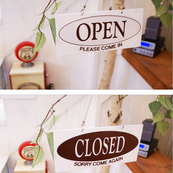 OPEN / CLOSED Signs For Double Sided Hangers Shop Sign Door Chic Business Office