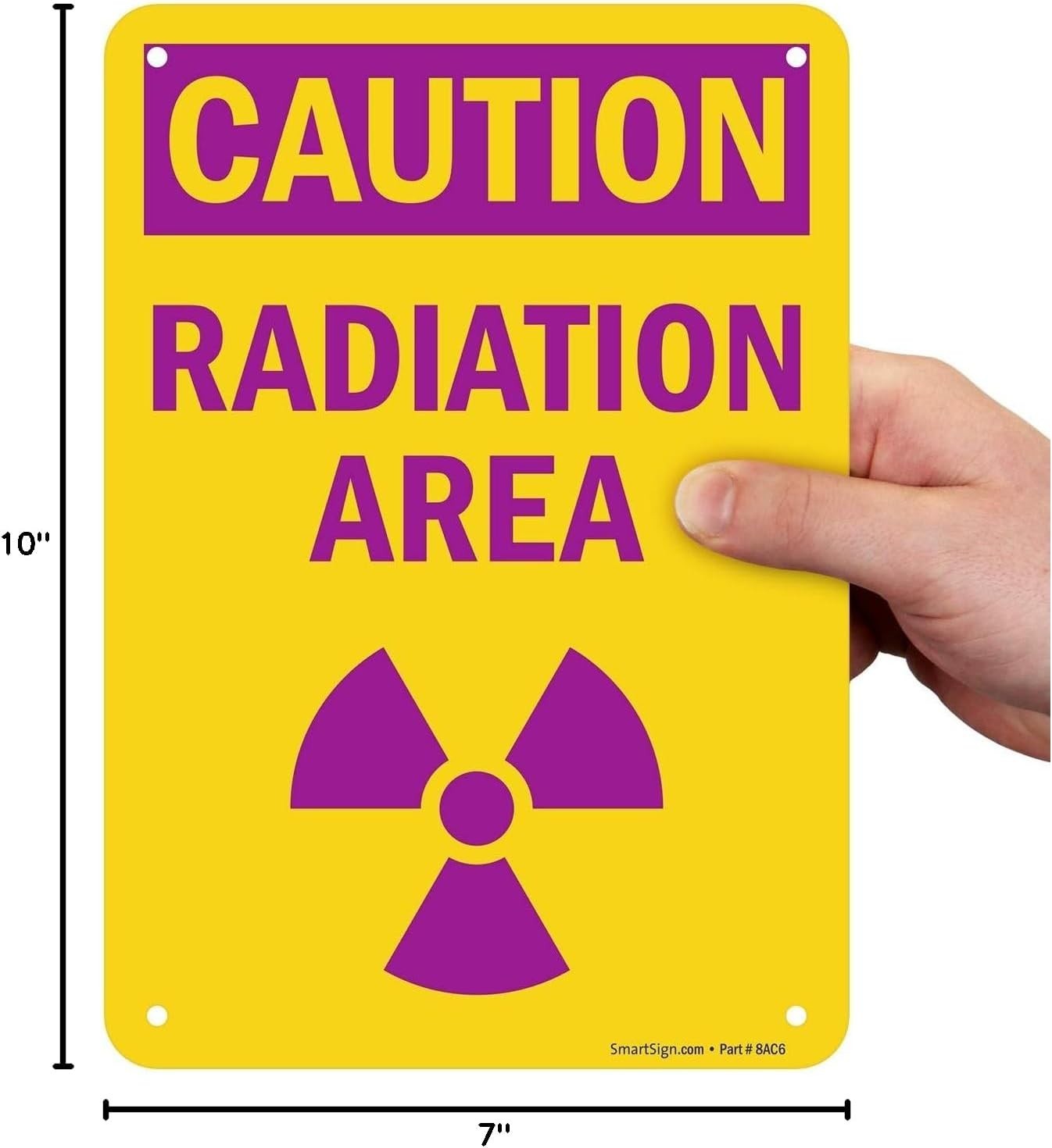 Easy Install 10 x 7 Caution Radiation Area Sign – Long-Lasting HDPE Material