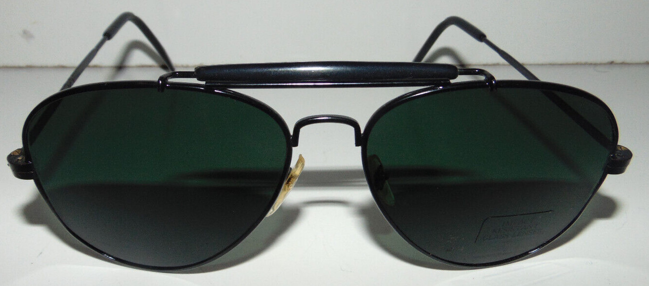 Vintage BLACK Aviator 1980&rsquo;s Sunglasses Made In Taiwan 80s Glasses NEW