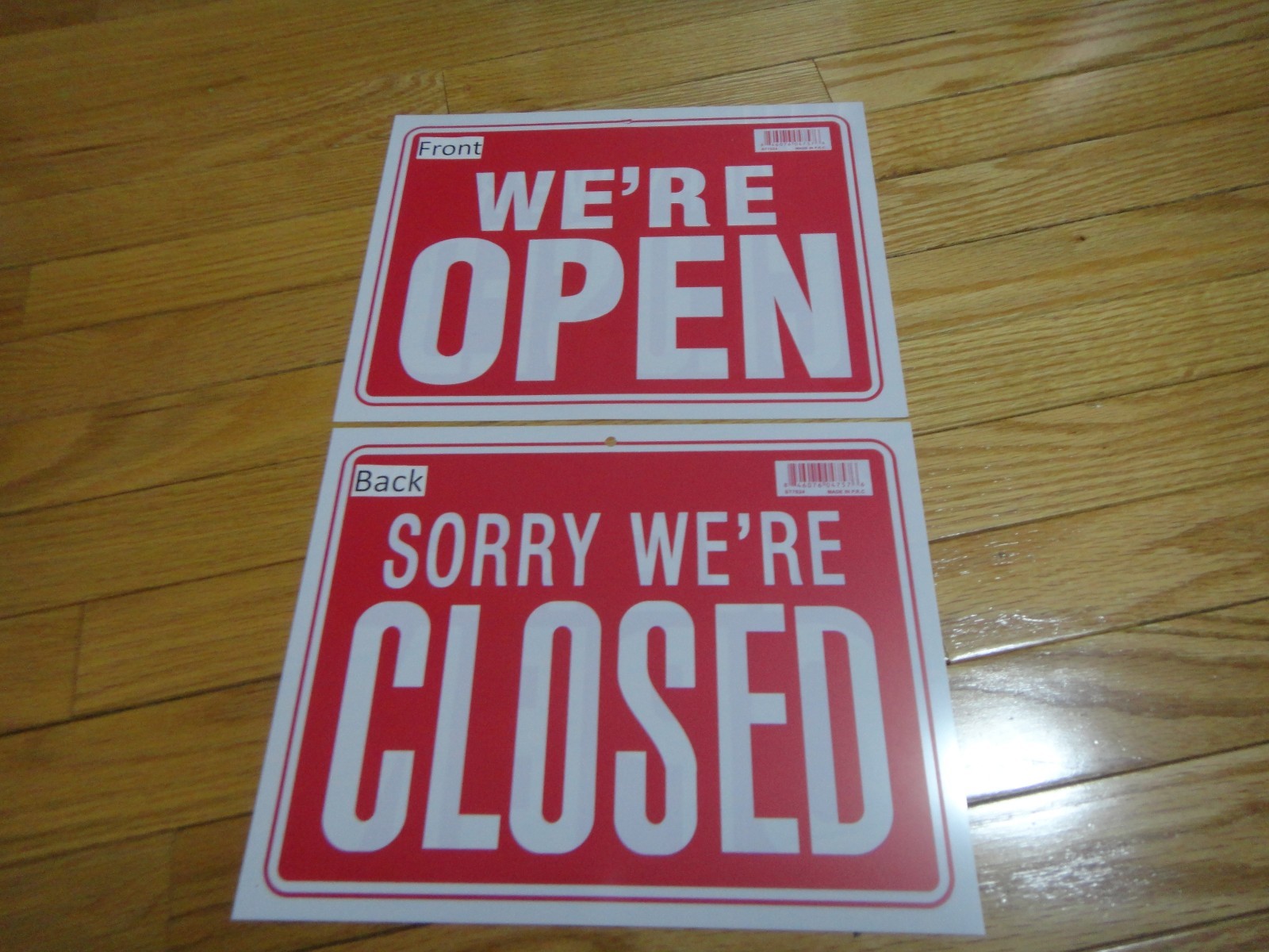 4 Pcs-9×12 inch Flexible Plastic « EMPLOYEES ONLY, OPEN/CLOSED, NO SMOKING, WASH »