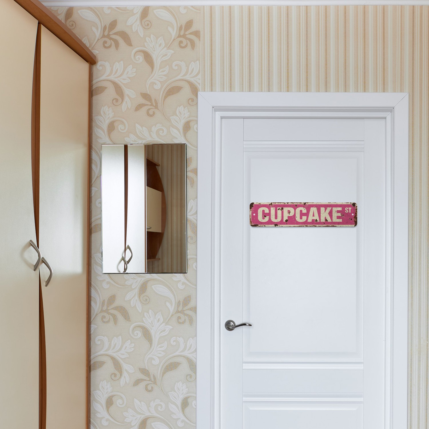CUPCAKE Vintage Style Street Sign Metal Plastic bakery cake cookies sweets candy