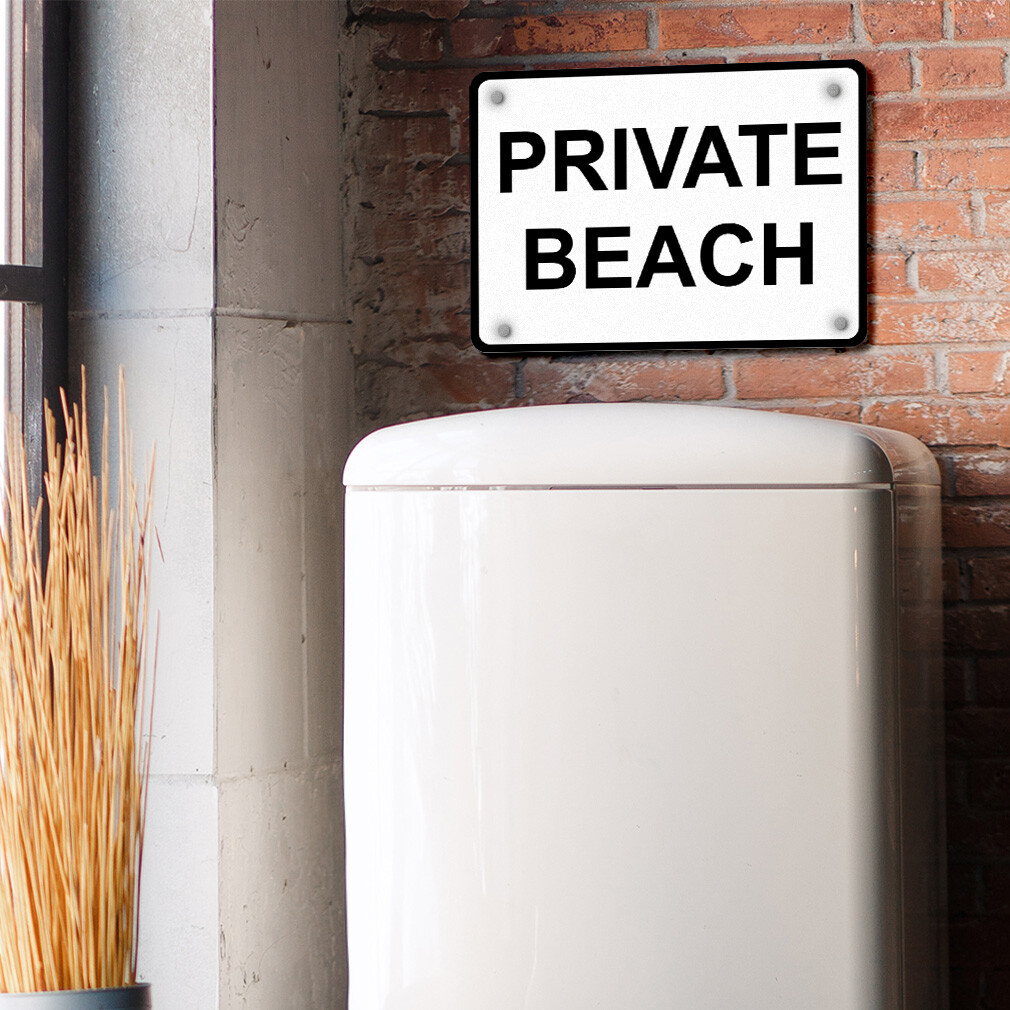 Horizontal Metal Sign Private Beach Property Weatherproof Street Signage