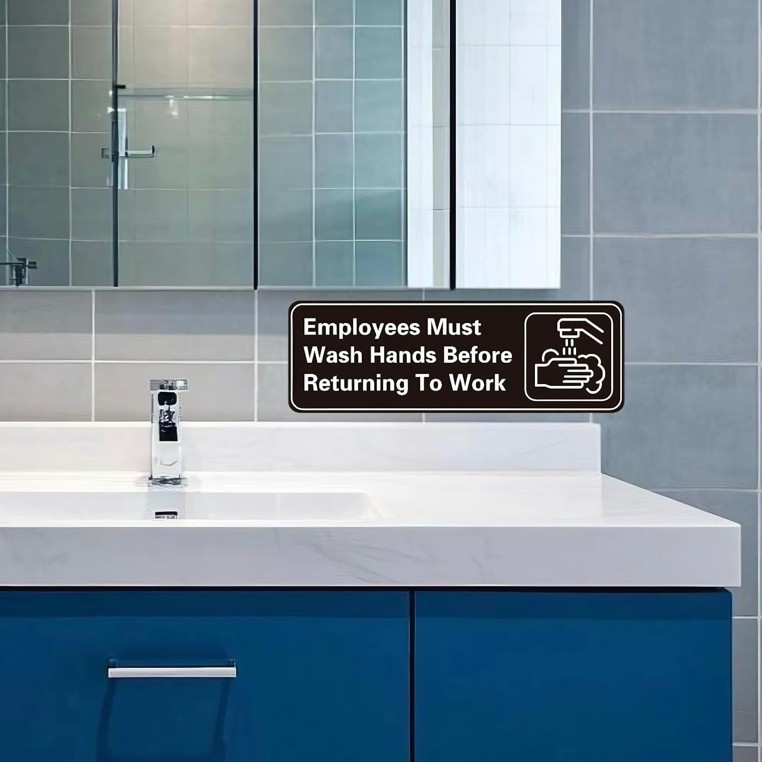 5 Pack Employees Must Wash Hands Before Returning to Work Sign 9 x 3 Inches 1…
