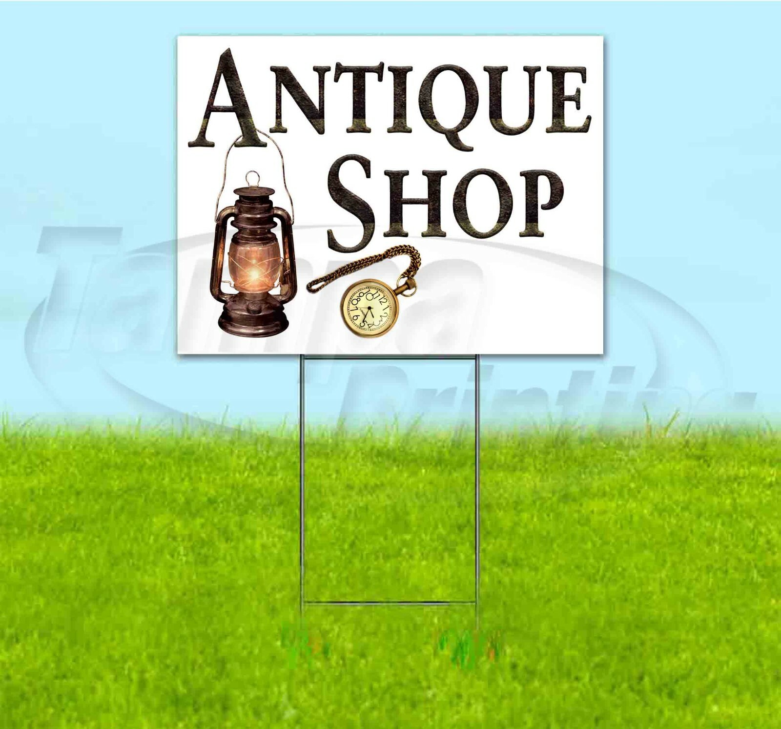 ANTIQUE SHOP 18×24 Yard Sign WITH STAKE Corrugated Bandit USA BUSINESS PAWN