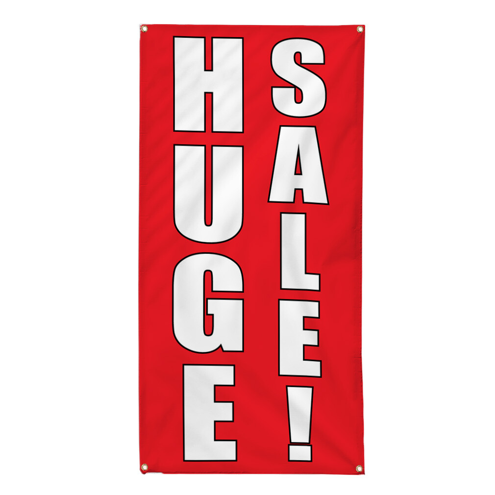 Vertical Vinyl Banner Multiple Sizes Huge Deal Red and White Business Outdoor