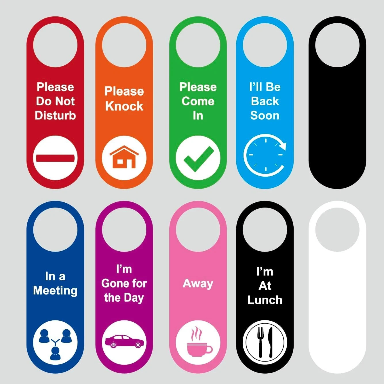 10 PCS 10.5×3.5 » Door Hanger Tags Sign Office Work in a Meeting Do Not Disturb