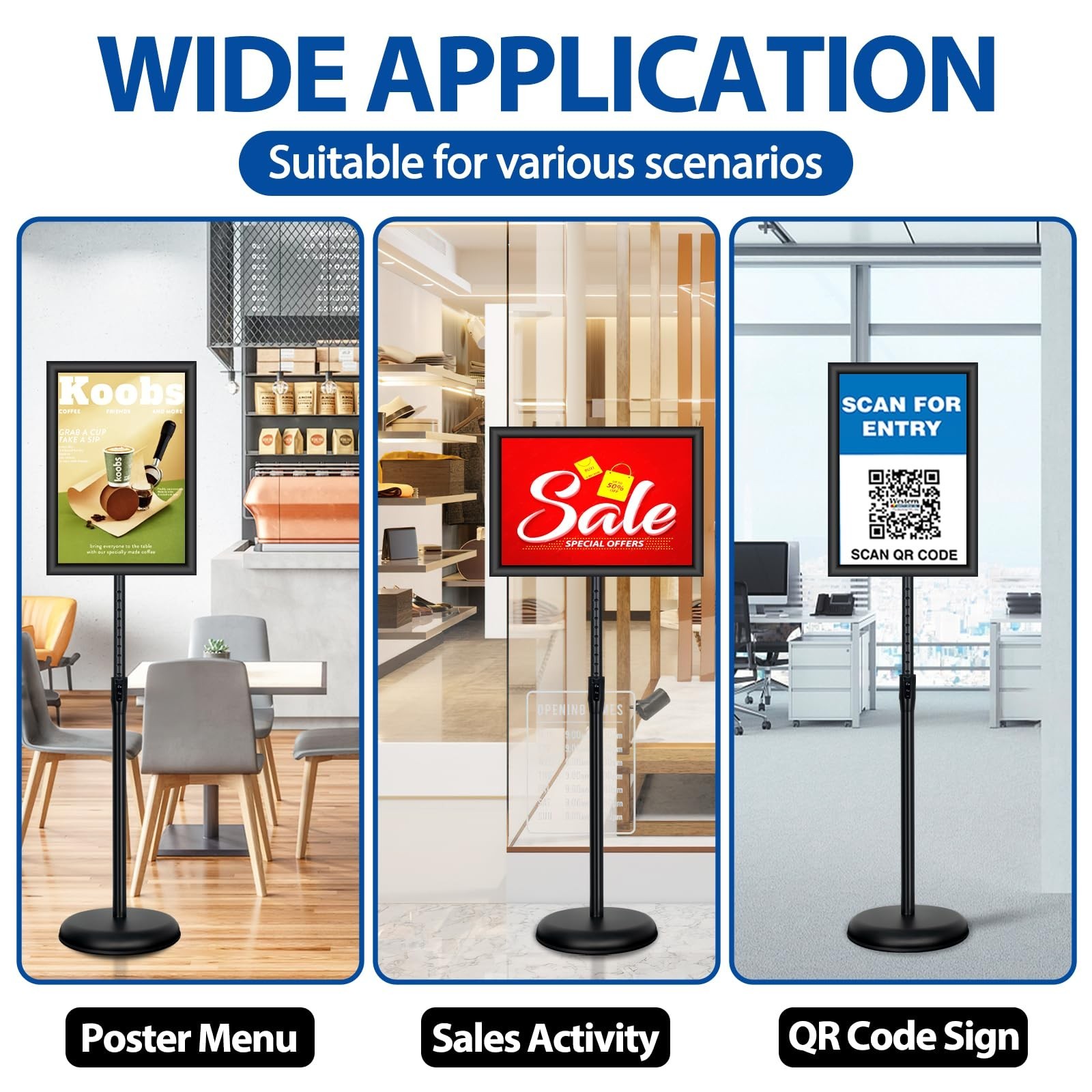 Adjustable Sign Holder Stand – 2Pack 11×17 Inch Pedestal Poster Sign Stand, H…