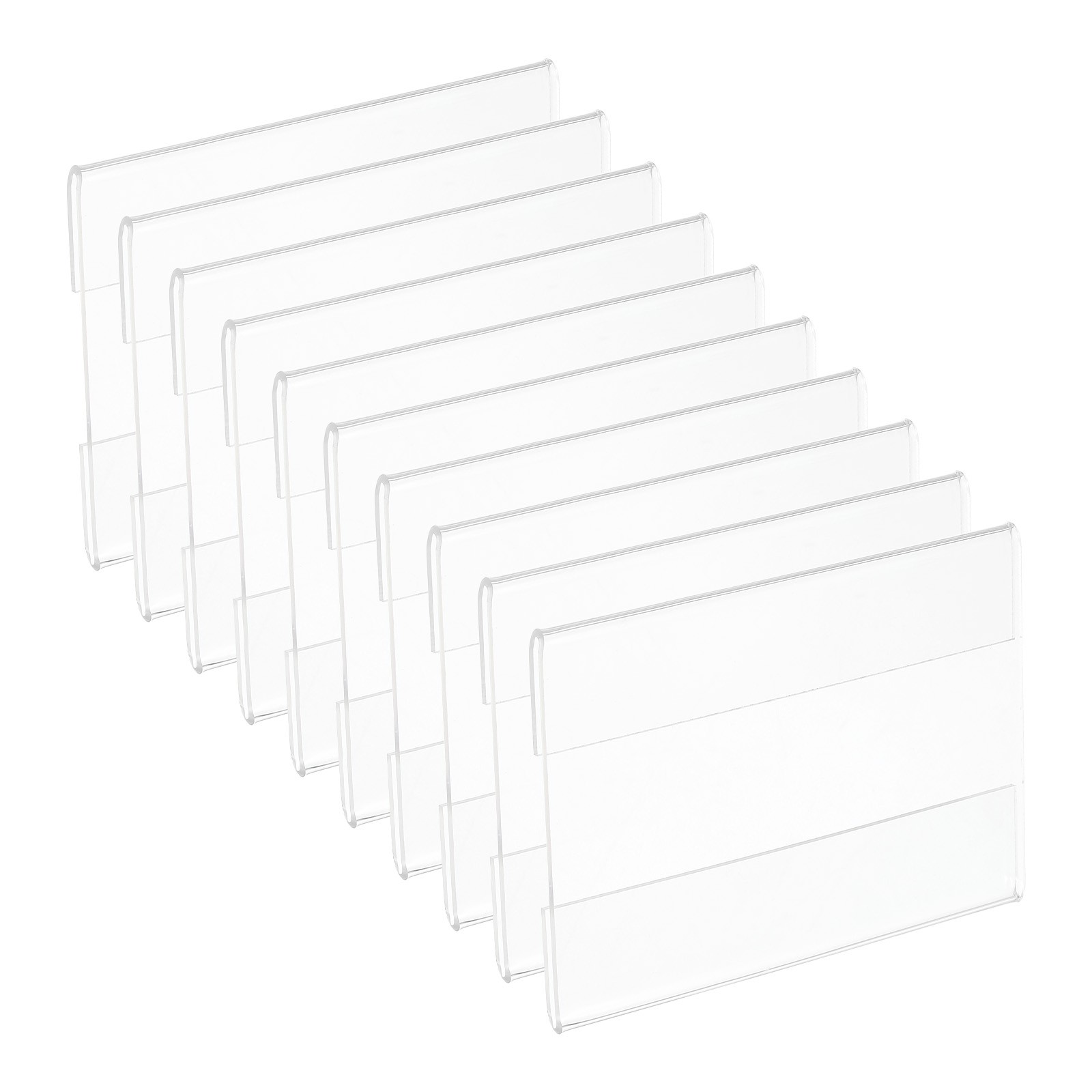 10Pcs 2.5×3.5&Prime; Wall Mount Acrylic Sign Holder with Tape for Office, Clear