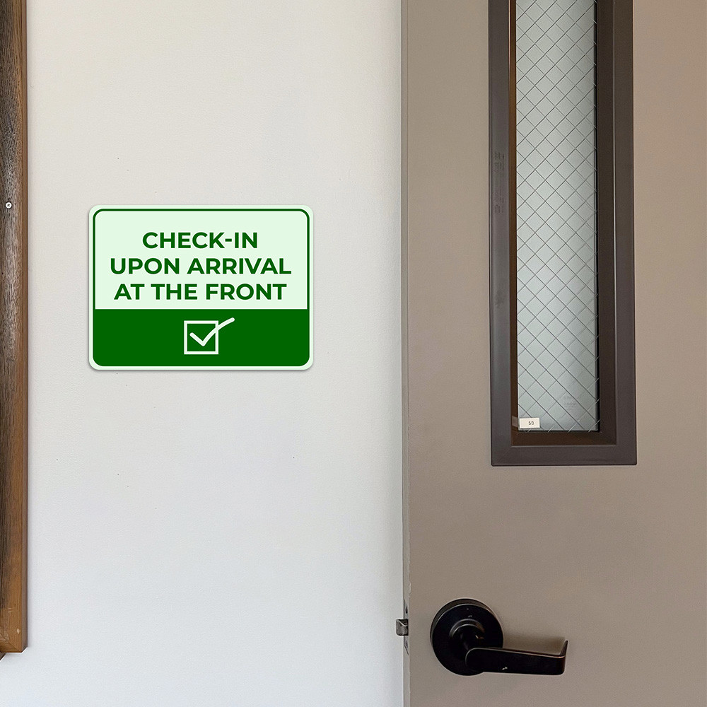 Classic Framed Plus Check-In Upon Arrival at the Front Door or Wall Sign