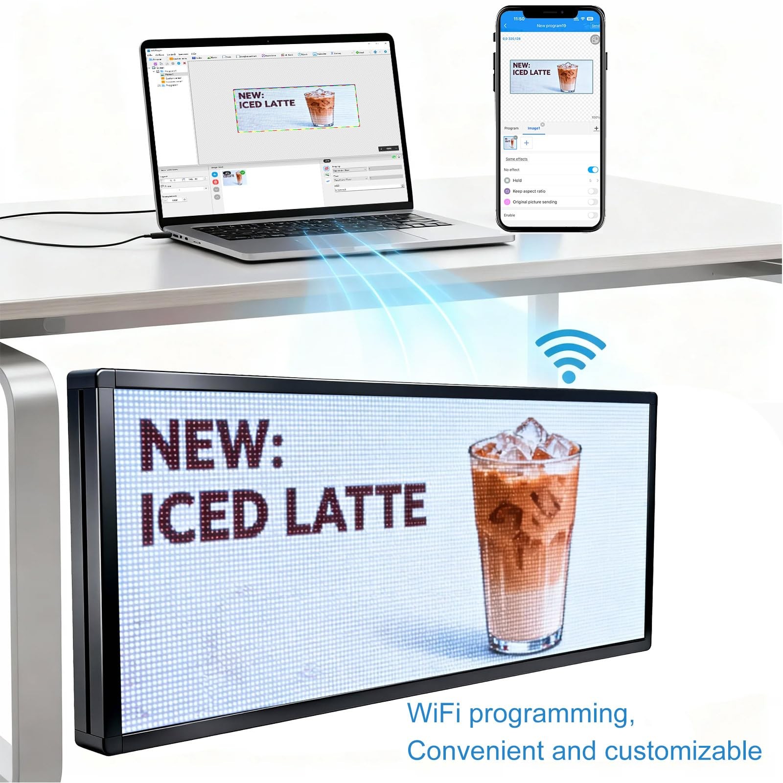 ZONTRONCM P6 40&Prime; * 17&Prime; Digital Programmable Scrolling Led Sign Outdoor Business