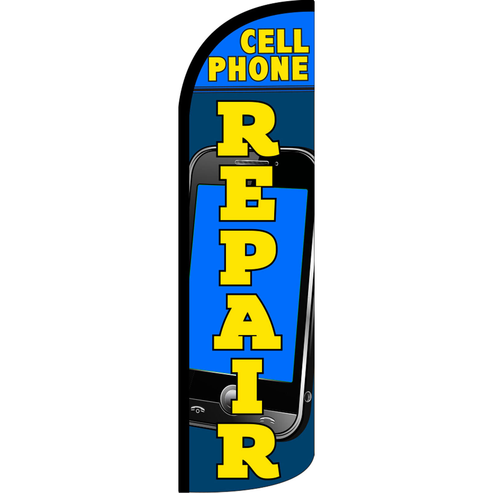 Cell Phone Repair 3 ft X 11 1/2 ft Windless Swooper Flag
