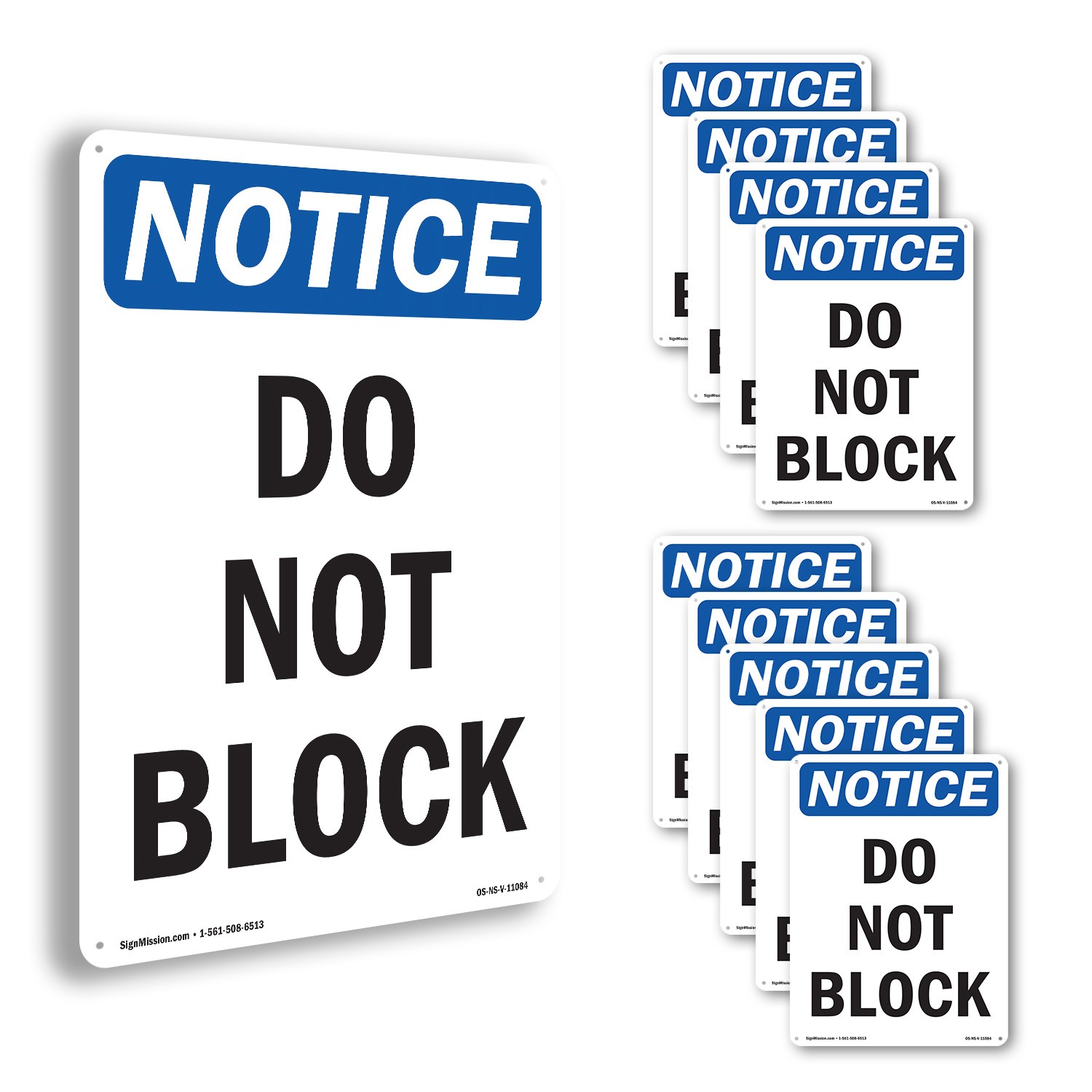 Do Not Block OSHA Notice Sign Metal, Plastic, Or Decal – 5 or 10 Pack