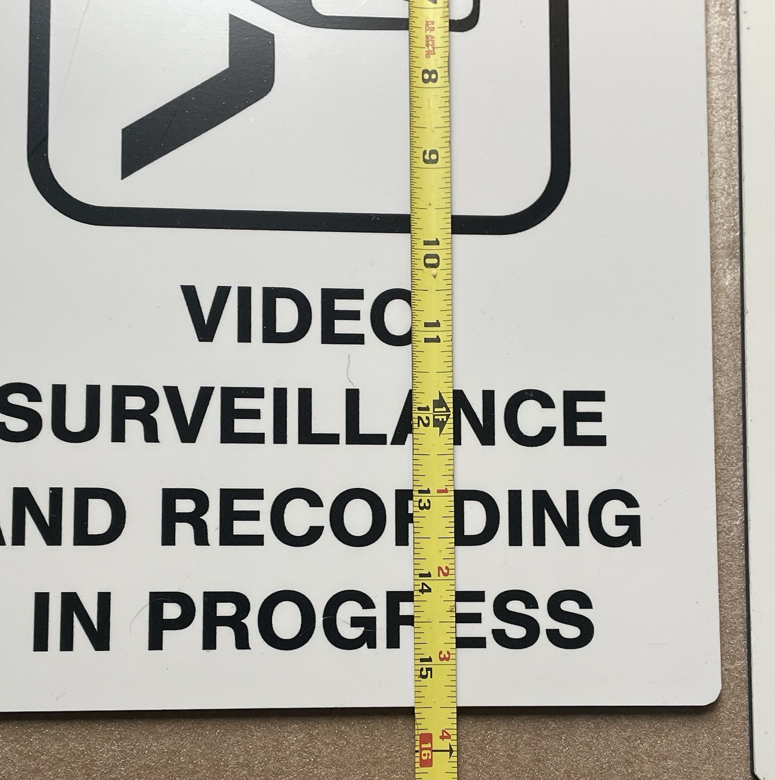 Heavy Duty NOTICE VIDEO Signs 10x 15.5 Aluminum Wedged Fiberglass 2 Pc Lot