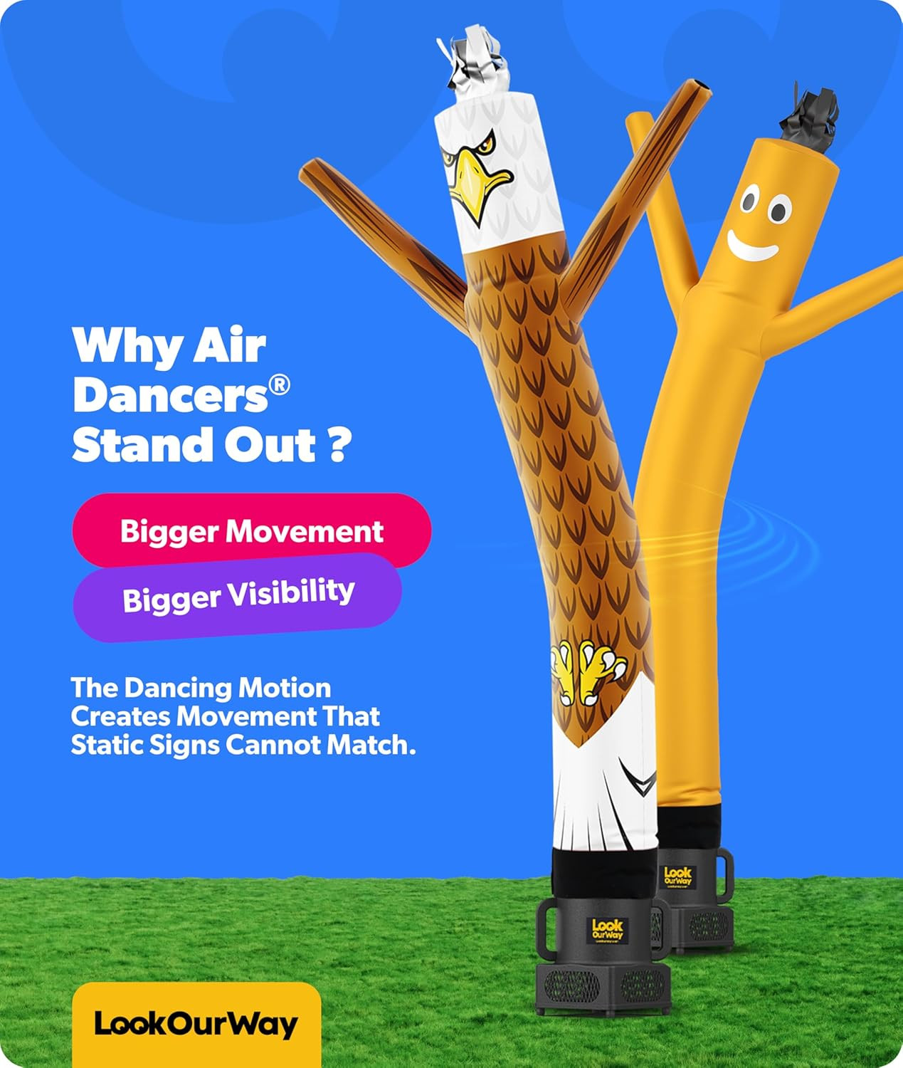 Air Dancers Wacky Waving Inflatable Tube Man – 7Ft Tall Inflatable Dancing Man w