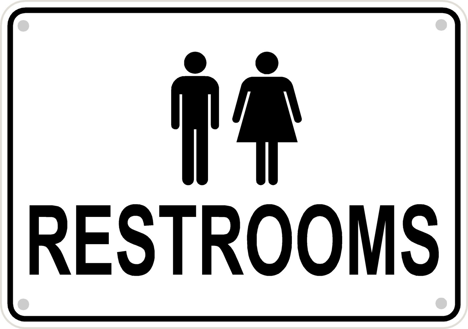 Men Women Unisex Restroom Sign Business Retail Aluminum 10&Prime; x 7&Prime; #12 USA Made