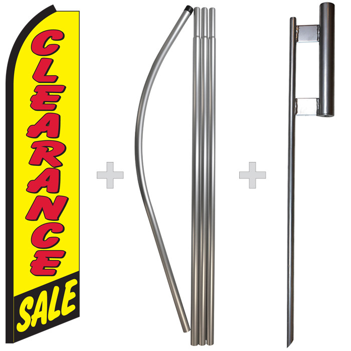 Clearance Sale 15&prime; Tall Swooper Flag & Pole Kit Feather Super Bow Banner