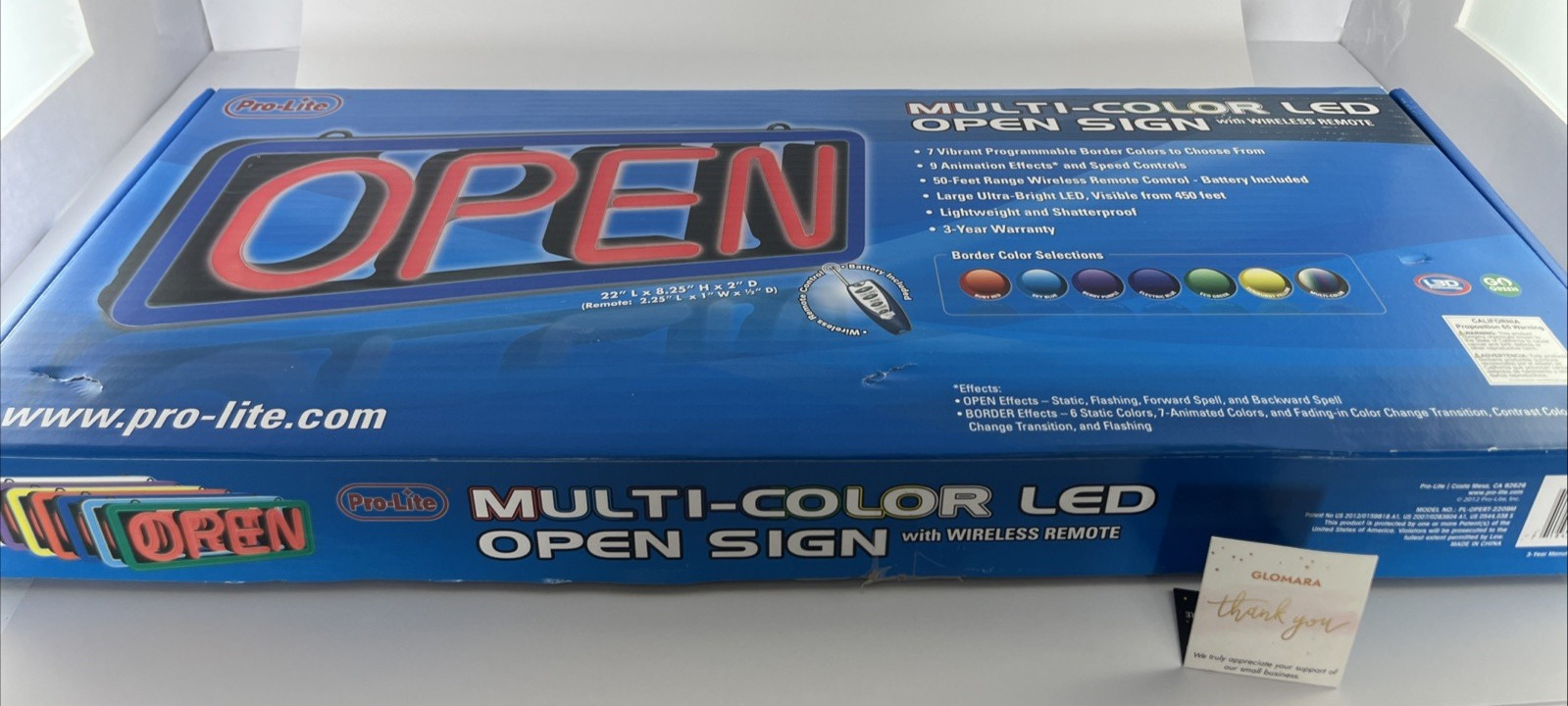 Pro-Lite Ultra Bright LED Neon OPEN Sign Multi-Color Business Store Window NEW