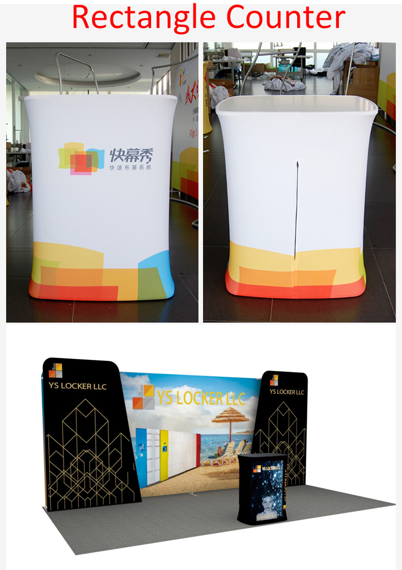 Custom Fabric Pop Up Display Booth Trade Show Exhibition Counter Stand Table