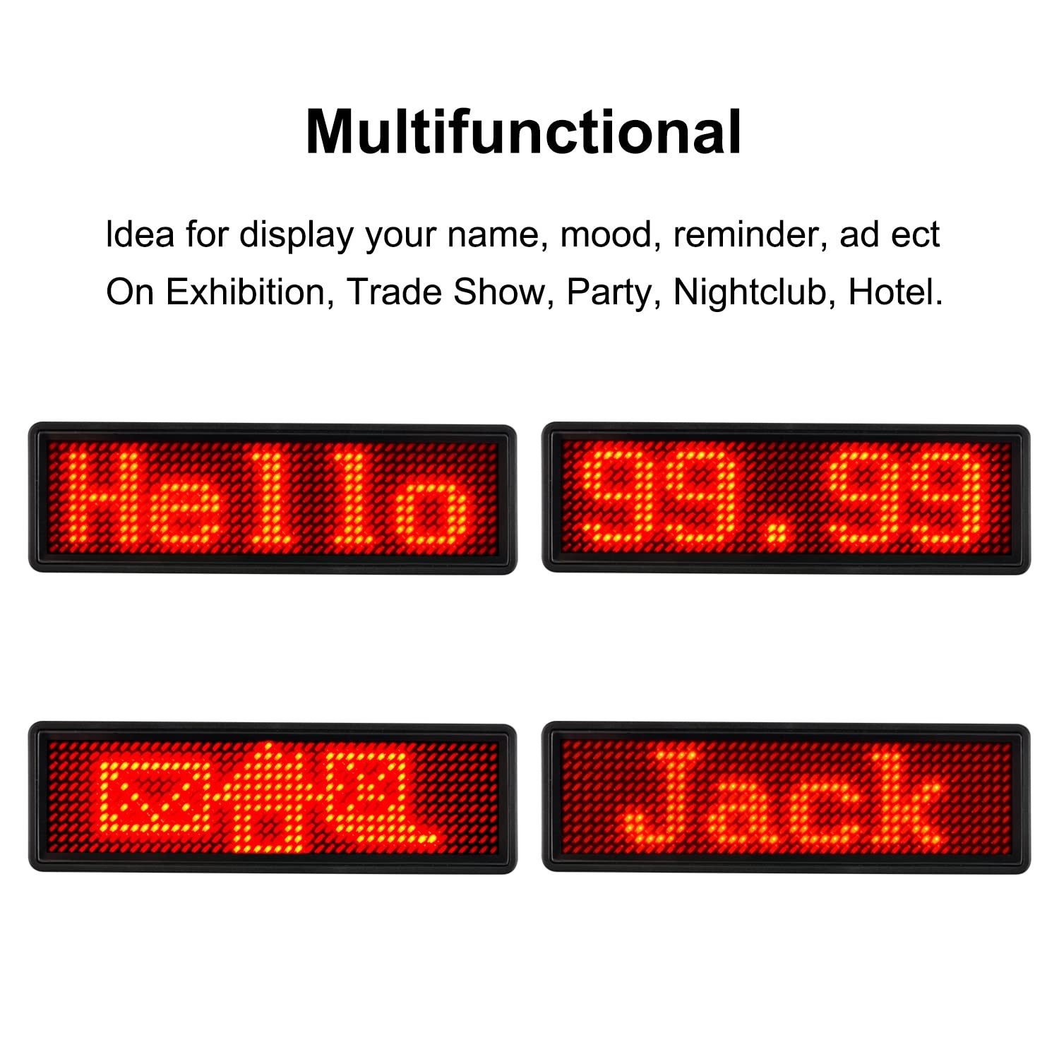 LED Name Tag, Rechargeable Wireless Bluetooth LED Name Badge Reuseable Price …